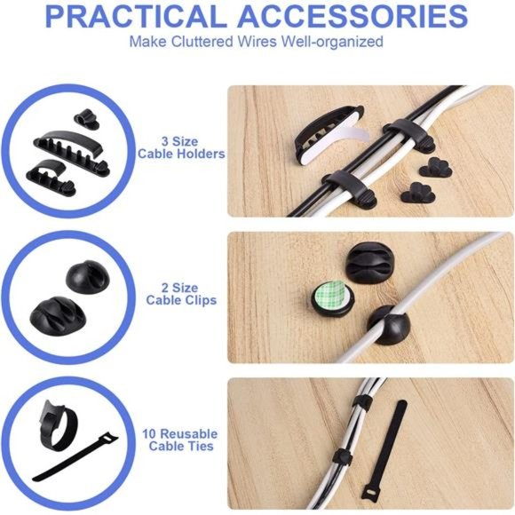 Cable Organizer Box Set of Three,Power Cover CordHolder Surge Protector for Desk - Picture 4 of 7